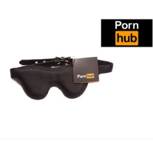 Маска на глаза Pornhub Faux Leather Mask экокожа, черная, очень комфортная