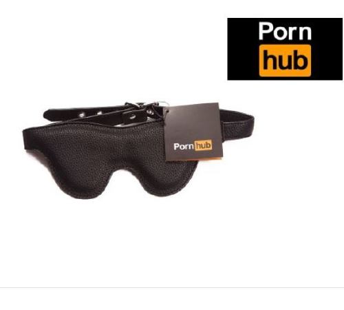 Маска на глаза Pornhub Faux Leather Mask экокожа, черная, очень комфортная