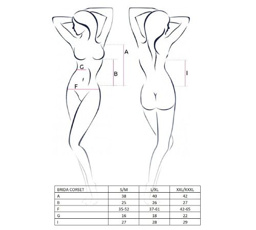 Корсет с пажами BRIDA CORSET red L/XL - Passion Exclusive, трусики, шнуровка