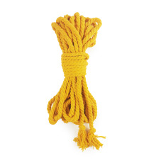 Хлопковая веревка BDSM 8 метров, 6 мм, цвет желтый