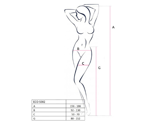 Эротические колготки-бодистокинг Passion ECO S002 black, с доступом, геометрическое плетение
