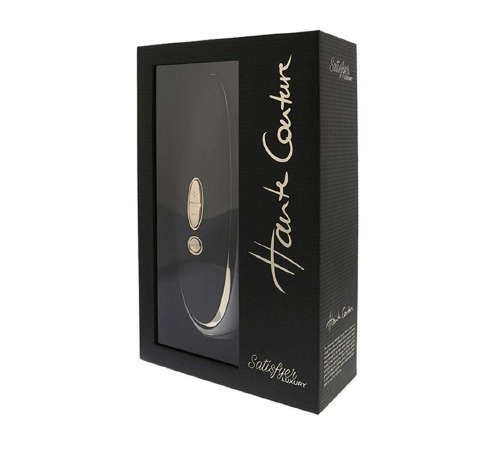 Люксовый вакуумный стимулятор Satisfyer Luxury Haute Couture Black со вставкой из кожи